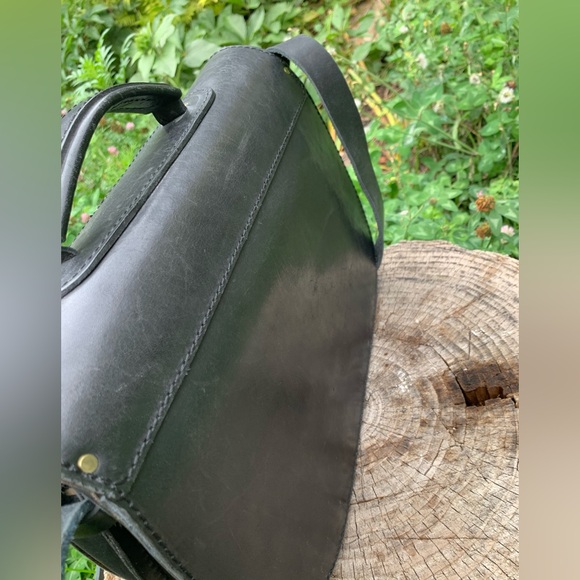 Gorgeous vintage genuine leather black cross body bag - Picture 14 of 16